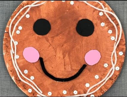 Cute Paper Plate Gingerbread Craft Idea For Kids