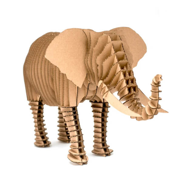 DIY 3D Standing Elephant Craft Using Cardboard