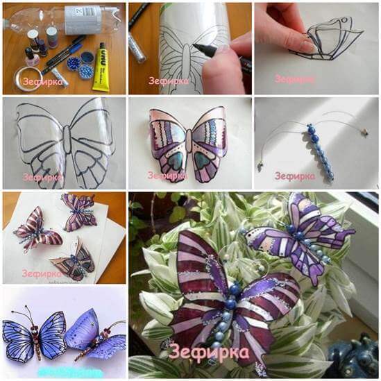 DIY Beautiful Butterflies Made Out Of Plastic For Preschoolers
