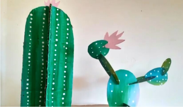 DIY Cardboard Cactus Craft Tutorial For Kids