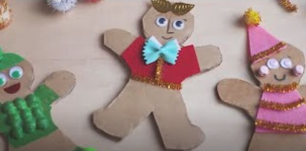 DIY Cardboard Gingerbread Craft Tutorial For Kids
