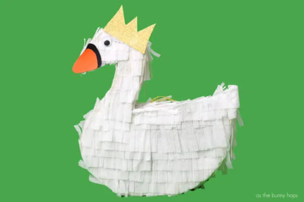 DIY Cardboard Swan Piñata Craft For Preschoolers