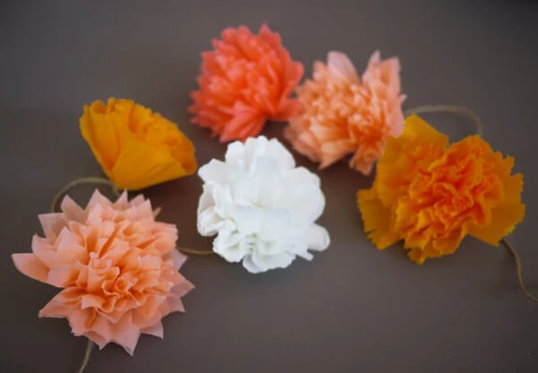 DIY Crepe Paper Garland Birthday Decoration Craft Using Pom-Pom