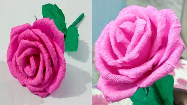 DIY Crepe Paper Rose Craft Tutorial