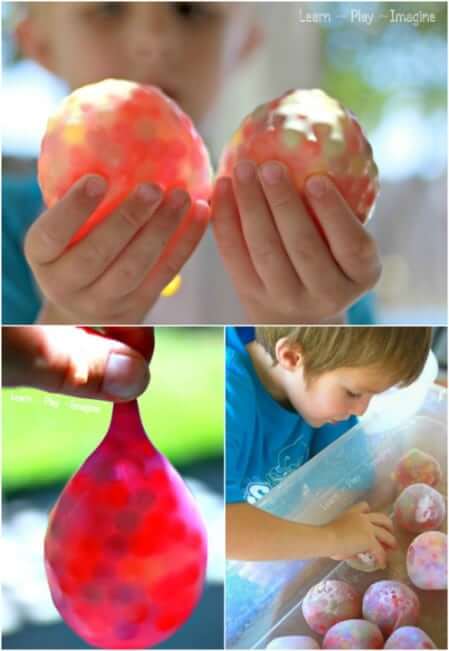 DIY Cute Freeze water beads in balloons For Babies