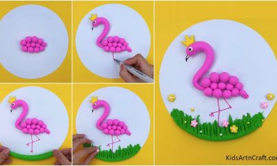 DIY Easy Play-Doh Flamingo Decorative Art &Craft For Kids