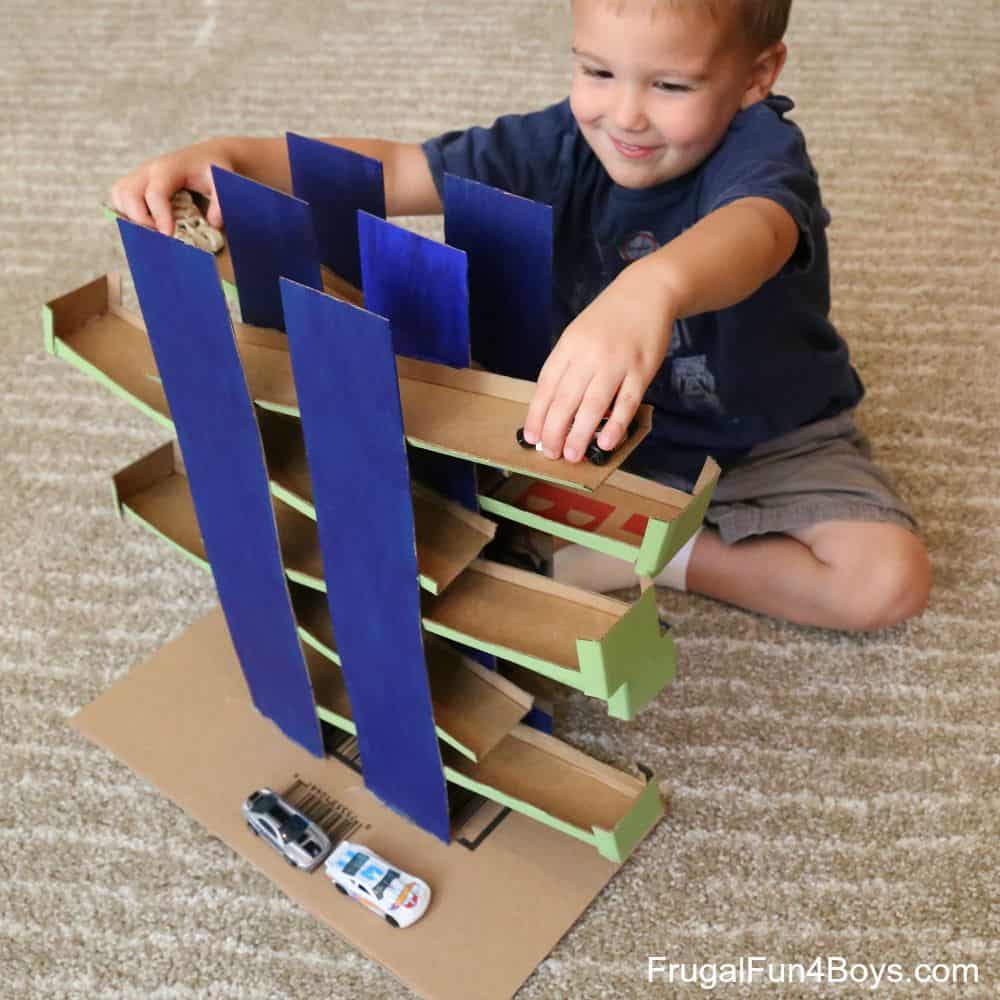 DIY Easy To Make A Motor Car Cardboard Racing Ramp For Kids