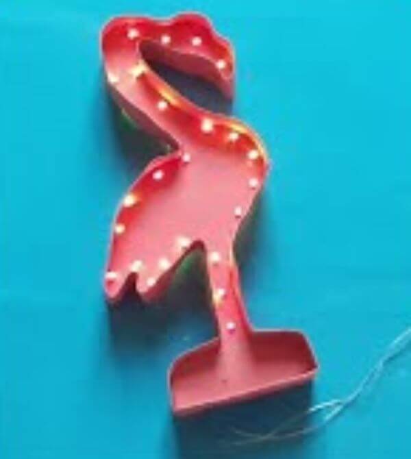 DIY Flamingo Light Cardboard Art Idea For Adults
