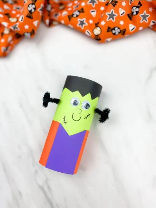 DIY Frankenstein Day Craft Using Cardboard Tube For Kids