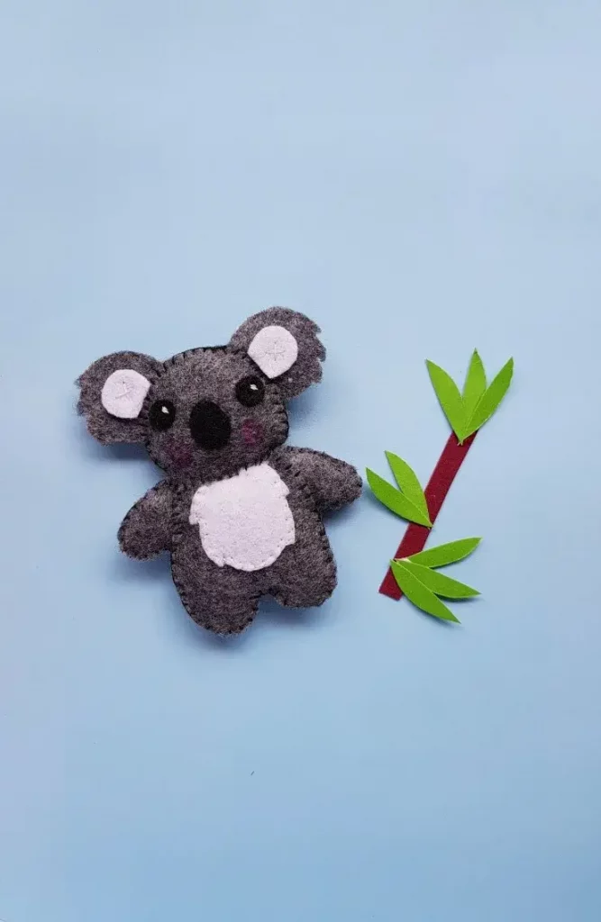 DIY Homemade Koala Felt Plushie For Preschoolers