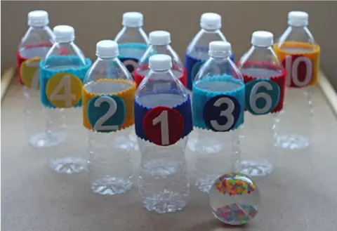DIY How To Make A Bowling Game For Preschoolers recycled plastic bottle toy ideas