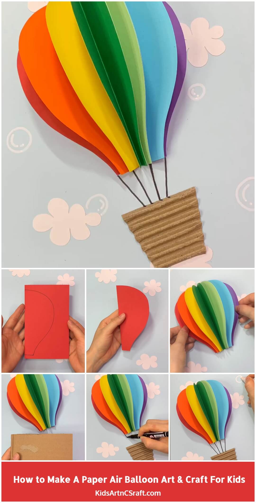 DIY How to Make Air Balloon from Paper Art & Craft For Kids