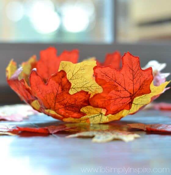 Leaf Art and Craft Ideas For Kids DIY Leaf Bowl Decoration Craft Step By Step Tutorial