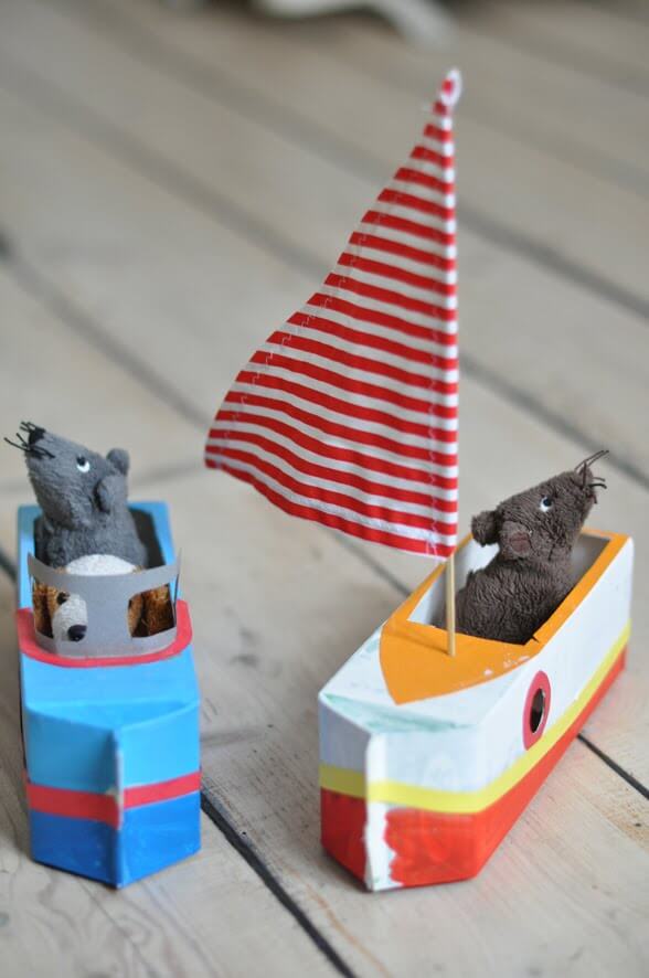 DIY Milk Carton Boat Craft For Kids DIY Boat Toys To Make At Home 