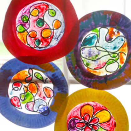 DIY Paper Plate Stained Glass Crafts For Kids