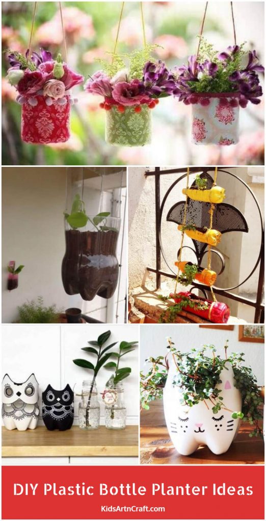 DIY Plastic Bottle Planter Ideas Kids Art & Craft