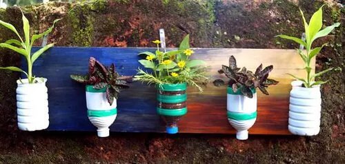 DIY Plastic Bottle Vertical Garden Craft Idea