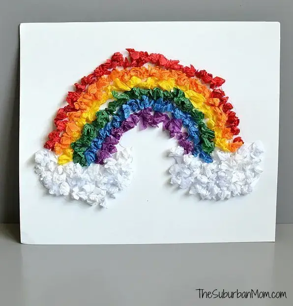 DIY Quick And Easy Colorful Rainbow For Toddlers DIY Tissue Paper Craft Ideas