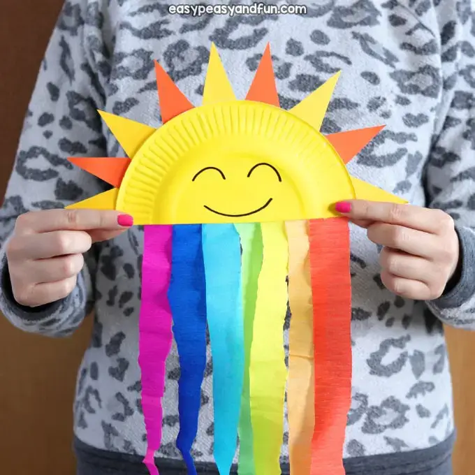 DIY Rainbow Sunshine Tissue Paper Craft DIY Tissue Paper Craft Ideas
