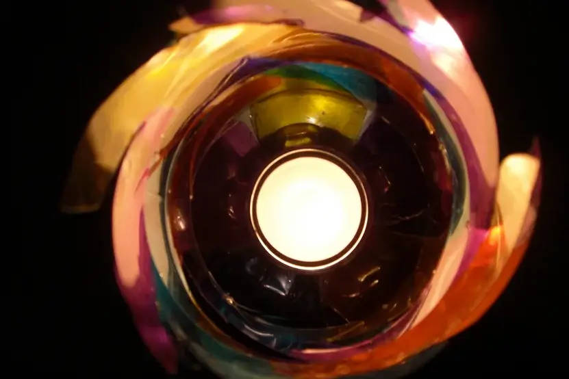 DIY Stained Glass Candle Holder With Use Of Plastic Bottle DIY Stained Glass Crafts