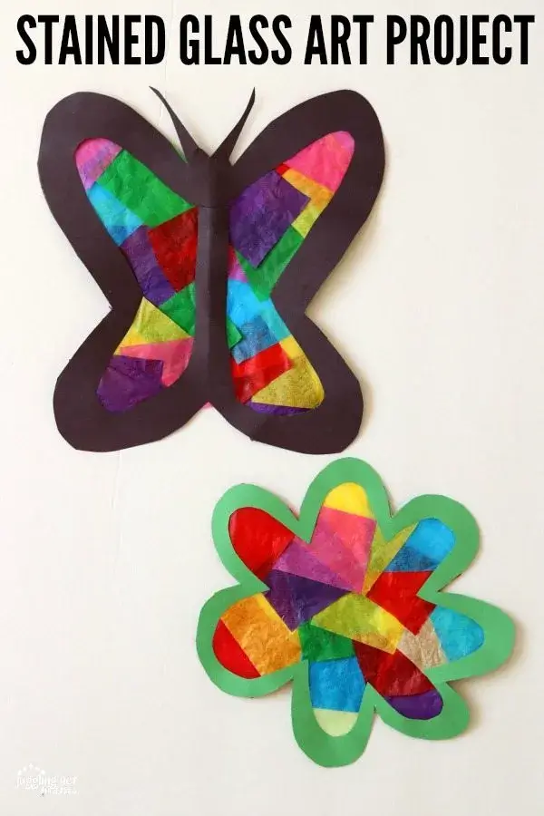DIY Stained Glass Tissue Paper Butterfly Crafts For Kids DIY Tissue Paper Craft Ideas
