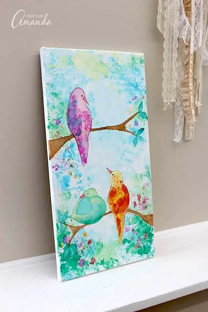 DIY Tissue Paper Birds Wall Art Projects For Kids