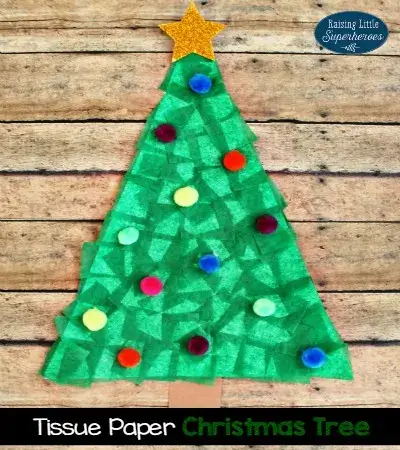 DIY Tissue Paper Christmas Tree Crafts For Kids DIY Tissue Craft Ideas