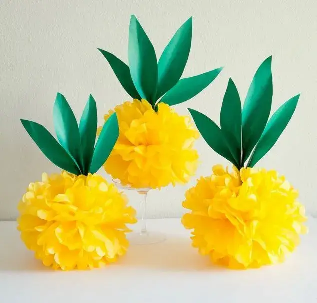 DIY Tissue Paper Pineapples For Preschoolers