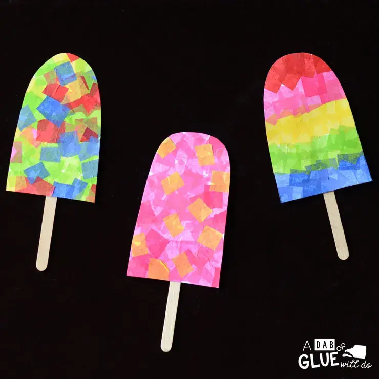 DIY Tissue Paper Popsicles Craft Ideas For Kids
