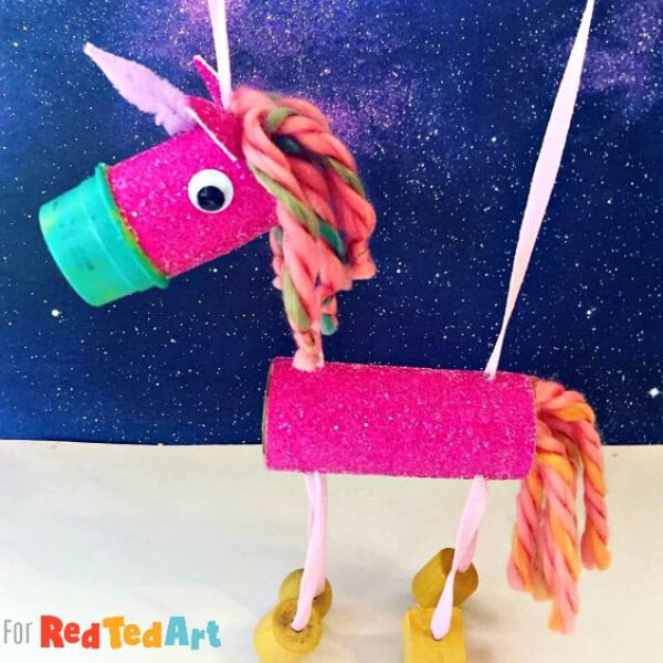 Toilet Roll Unicorn Crafts for Kids DIY Unicorn Toilet Paper Roll Puppet Craft For Preschoolers