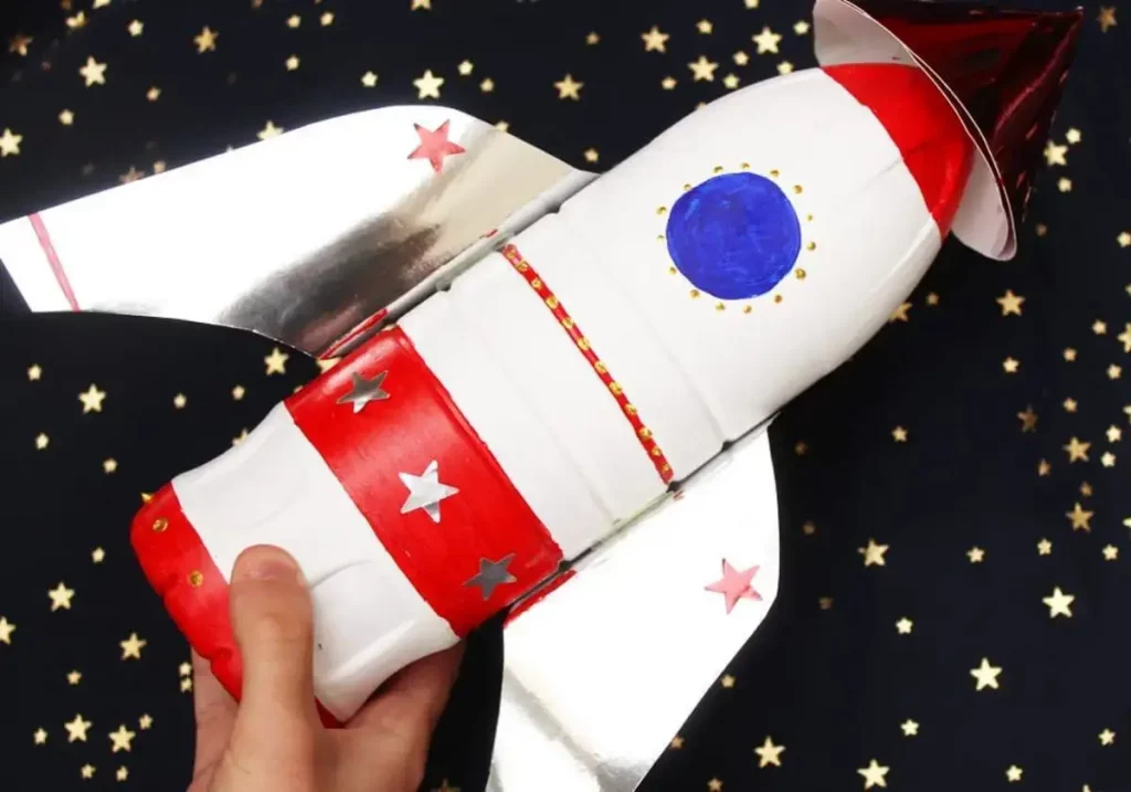 DIY Water bottle spacecraft for Kids