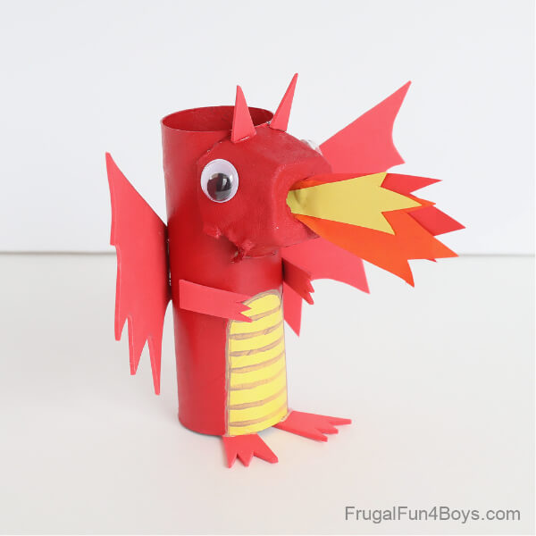 Easy Cardboard Roll Dragon Craft Idea For Kids