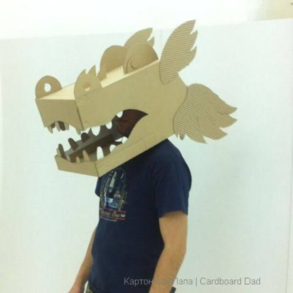 Easy Chinese Dragon Head Craft Using Cardboard Box For Kids