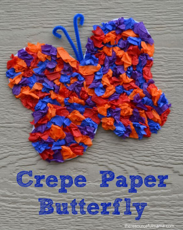 Easy Crepe Paper Butterfly Craft Idea