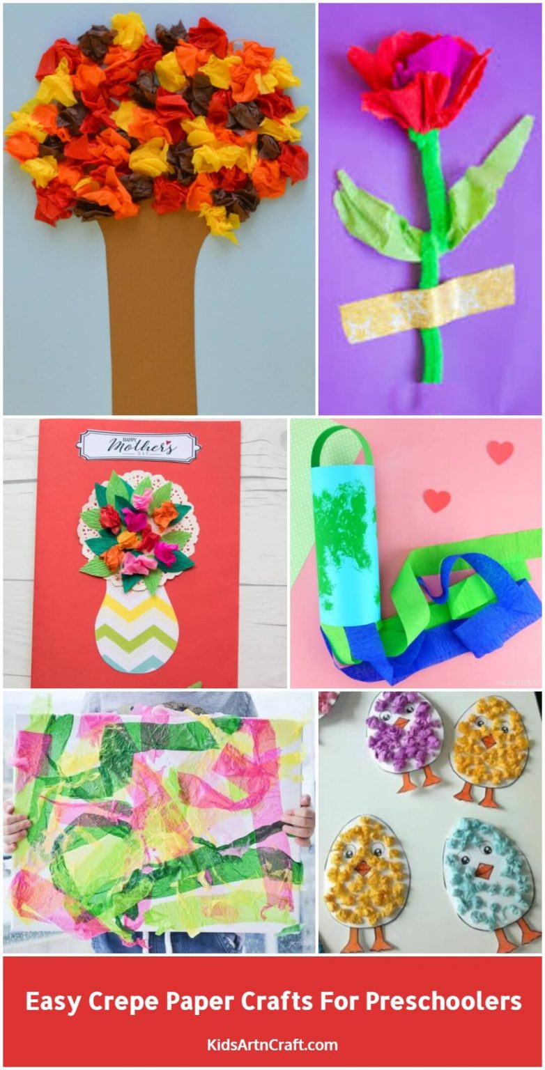Easy Crepe Paper Crafts for Preschoolers Kids Art & Craft