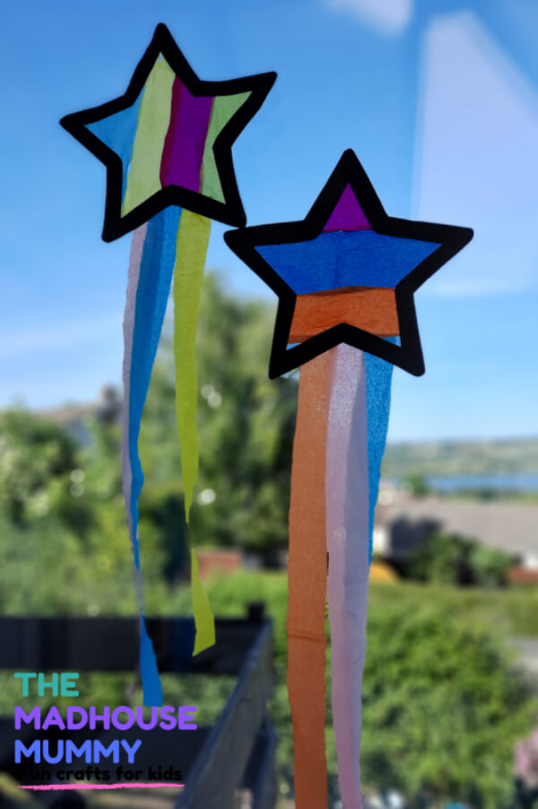Easy Crepe Paper Magic Star Suncatcher Craft Activity For Preschoolers