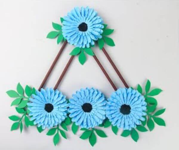 Easy Origami Wall Hanging Flower Craft For Preschoolers
