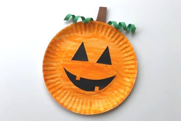 Easy Paper Plate Halloween Pumpkin Craft For Kids