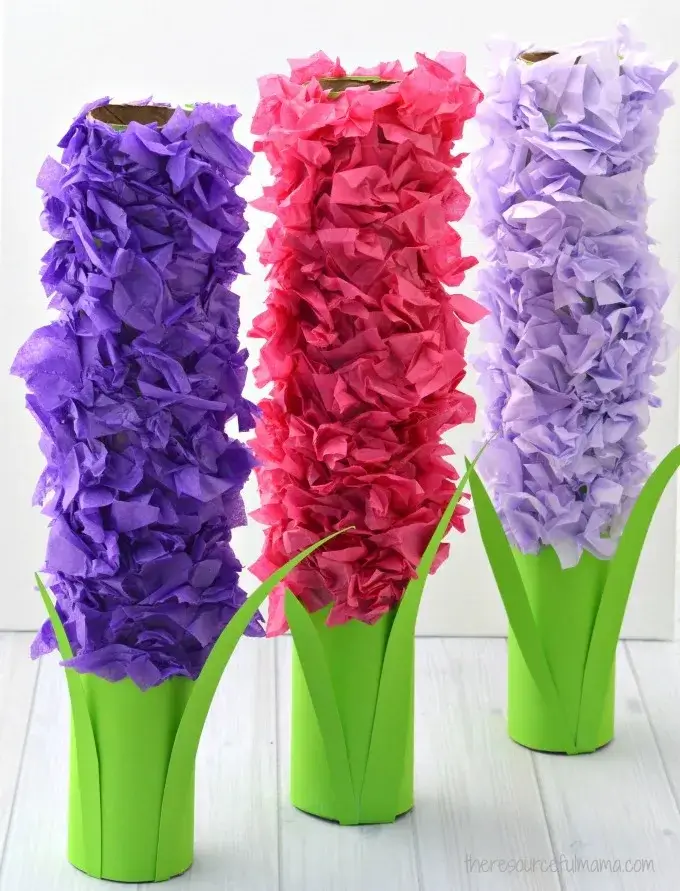 Easy Paper Roll Flower Craft For Kids