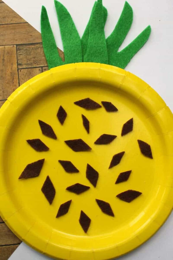 Easy Pineapple Paper Plate Craft For Kids