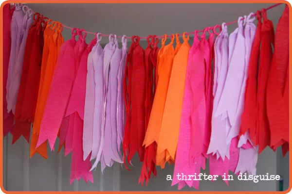 Easy Streamer Banner Hanging Decoration Craft With Crepe Paper For Birthday