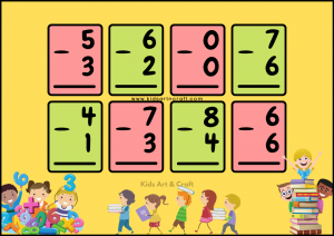Easy Subtraction Flashcards for Kids – Free Printables - Kids Art &amp; Craft