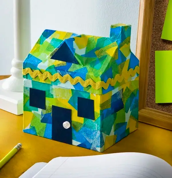 Easy To Make A Faux Stained Glass House Crafts For Kids