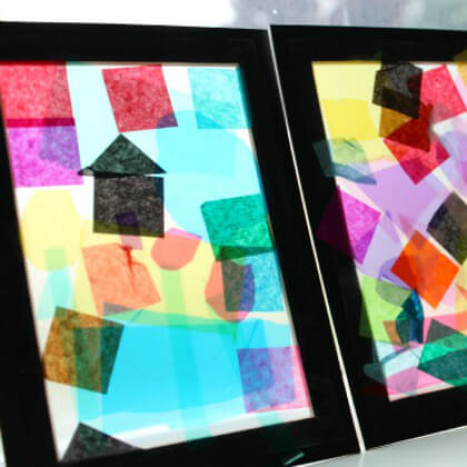Easy To Make A Framed Stained Glass Pictures For Kids DIY Stained Glass Crafts 