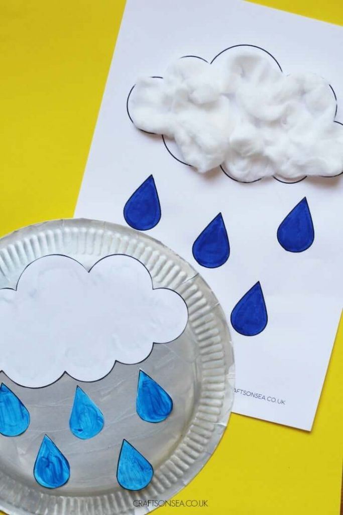 Easy To Make A Paper Plate Rain Craft Using Of Cotton For Kids DIY Rainy Day Crafts For Kids
