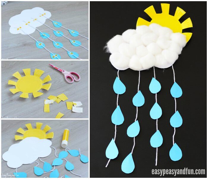  Easy To Make A Rain Cloud Paper Crafts For 2 Year Old Children  DIY Rainy Day Crafts For Kids 