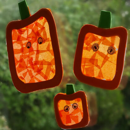 Easy To Make A Spooky Stained Glass Pumpkins For Preschoolers DIY Stained Glass Crafts