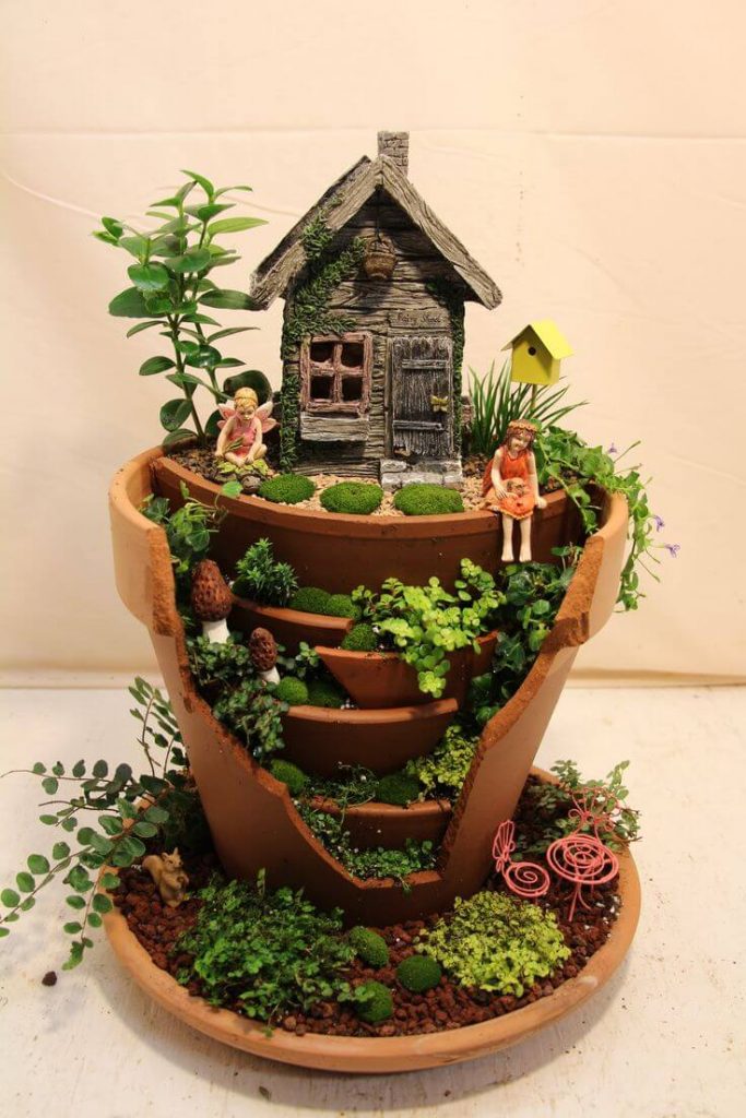  Easy To Make A Treehouse With the Cardboard In A Broken Pot For Kids DIY Miniature Treehouse Ideas