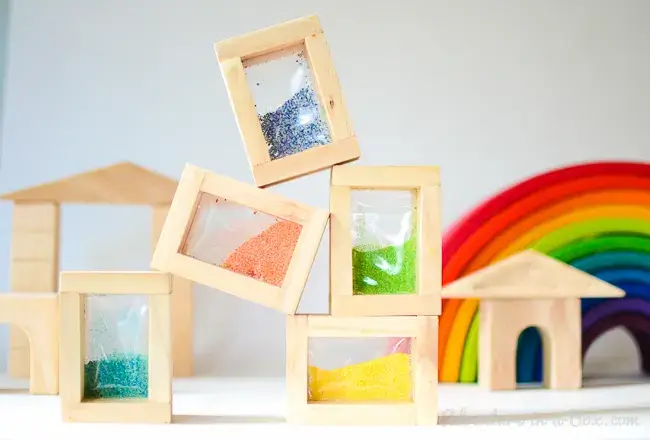 Easy To Make Rainbow Sand Blocks For Preschoolers DIY Toys For Toddlers