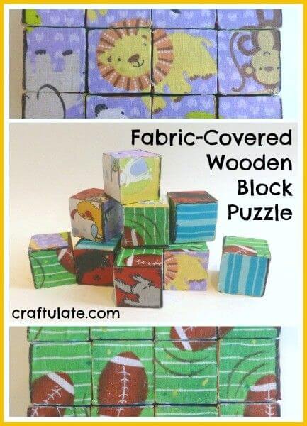 Easy To Make Wood Covered Blocks Puzzle For Toddlers